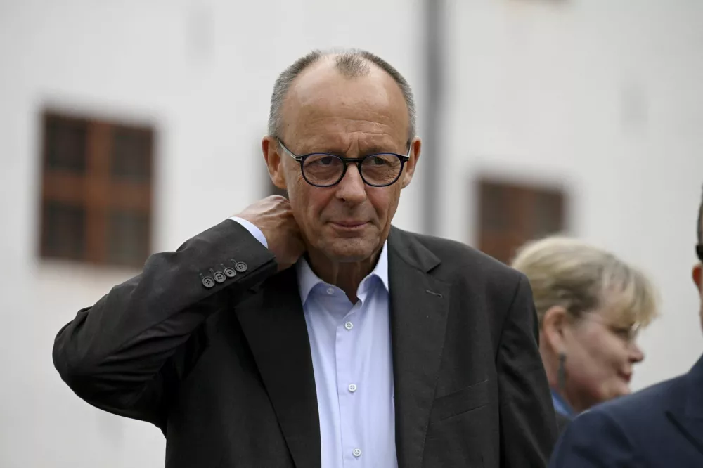 Germany's Chancellor Friedrich Merz reacts on the day of the Nordic Prime Ministers dinner meeting at the Turku Castle, where the discussions will focus on competitiveness and strengthening comprehensive security, in Turku, Finland, May 26, 2025. Lehtikuva/Roni Rekomaa via REUTERS ATTENTION EDITORS - THIS IMAGE WAS PROVIDED BY A THIRD PARTY. NO THIRD PARTY SALES. NOT FOR USE BY REUTERS THIRD PARTY DISTRIBUTORS. FINLAND OUT. NO COMMERCIAL OR EDITORIAL SALES IN FINLAND.