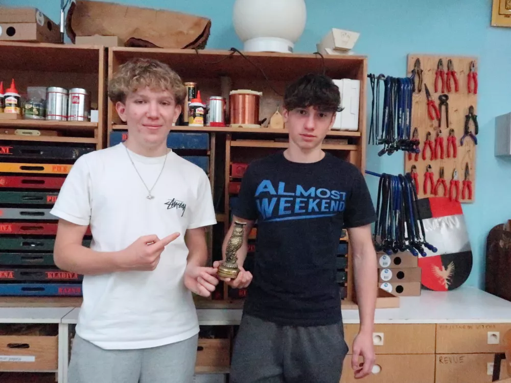 Vasja Jug, Rok Susič, deveto&scaron;olca O&Scaron; Solkan, inovatorja / Foto: Nata&scaron;a Bucik Ozebek