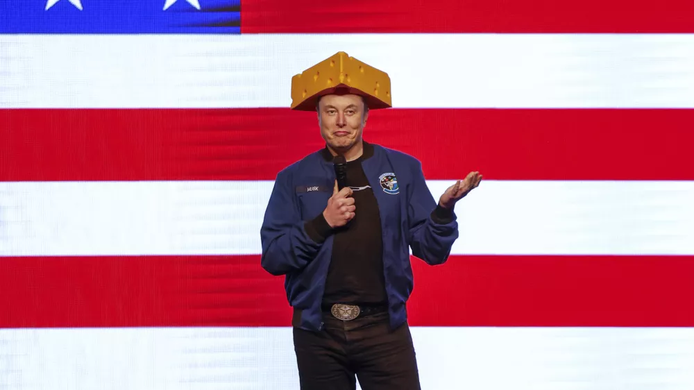 FILE - Elon Musk speaks at a town hall, March 30, 2025, in Green Bay, Wis. (AP Photo/Jeffrey Phelps, File)