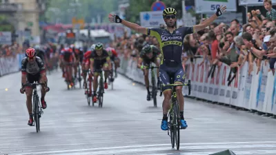 Luka Mezgec, zmagovalec v Ljubljani- 24. kolesarska dirka Po Sloveniji 2017 - 2. etapa Ljubljana - Ljubljana (169,9 km) - cilj na Slovenski cesti//FOTO: Tomaž Skale