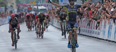 Luka Mezgec, zmagovalec v Ljubljani- 24. kolesarska dirka Po Sloveniji 2017 - 2. etapa Ljubljana - Ljubljana (169,9 km) - cilj na Slovenski cesti//FOTO: Tomaž Skale