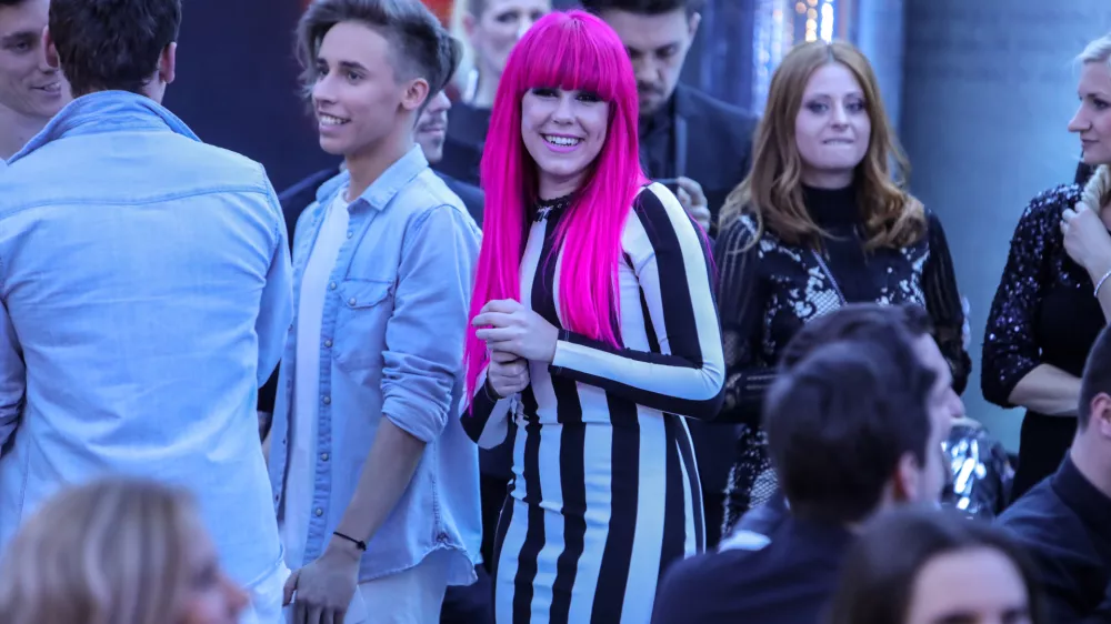 Nika Zorjan - 24.02.2018 &ndash; Prireditev EMA 2018, finalni izbor slovenske skladbe za nastop na 63. tekmovanju za pesem Evrovizija 2018 na Portugalskem - televizijsko-glasbeni &scaron;ov //FOTO: Jaka Gasar