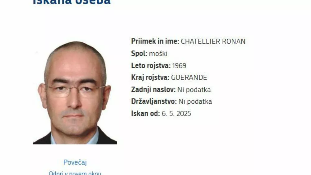 Ronan Chatellier na seznamu iskanih slovenske policije