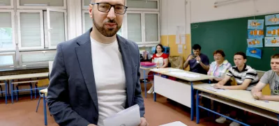Mayor of Zagreb Tomislav Tomasevic votes at a polling station during the European Parliament elections in Zagreb, Croatia, on June 09, 2024. Photo: Patrik Macek/PIXSELL/Sipa USANo Use Belgium. No Use Bosnia and Herzegovina. No Use Germany. No Use Croatia.