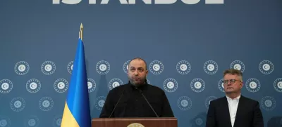 Vodja ukrajinske delegacije Rustan Umerov po koncu pogovorov v Carigradu. Foto: Reuters