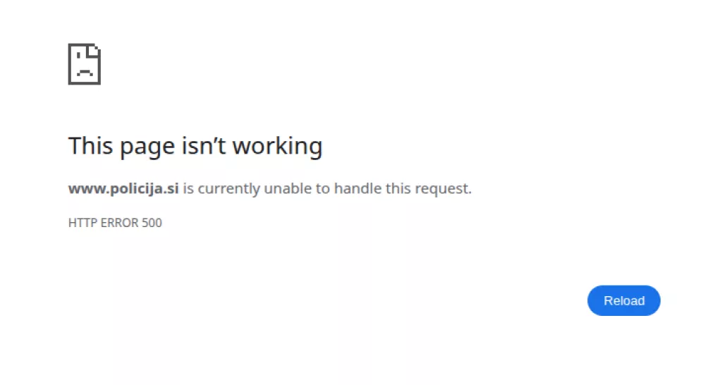 Napaka, ki jo javlja brskalnik ob obisku strani.