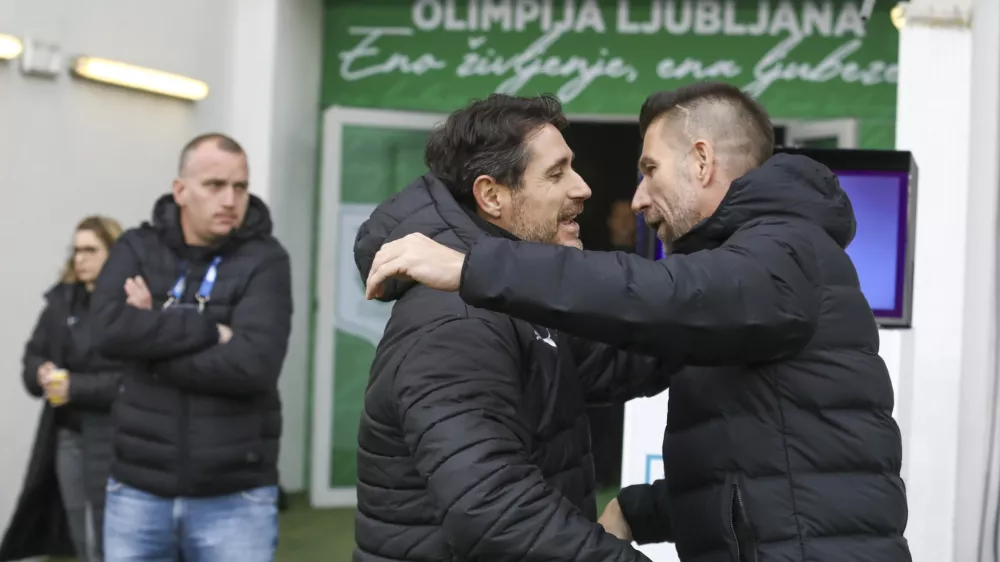 Victor Sanchez in Bo&scaron;tjan Cesar 10.11.2024 - nogomet tekma Olimpija - Maribor - stadion Stožice   FOTO: LUKA CJUHA
