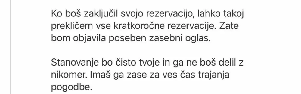 Izmenjava sporočil med ''lastnico'' in skeptičnim najemnikom. Vir: zajem zaslona