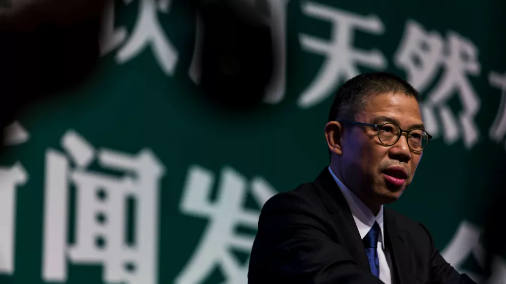 BEIJING, CHINA - MAY 06: Zhong Shanshan, founder and chairman of bottled water company Nongfu Spring, speaks at a Nongfu Spring press conference on May 6, 2013 in Beijing, China. (Photo by Zhan Min/VCG via Getty Images) / Foto: Vcg
