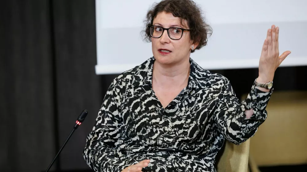 Bled, Rikli Balance Hotel.Mednarodna konferenca Blejski strateski forum 2023.Razprava z naslovom Ucinkovita orodja za zagotavljanje odgovornosti za grozodejstva: Pogodba MLA.Odvetnica na tozilstvu Mednarodnega kazenskega sodisca Beti Hohler.