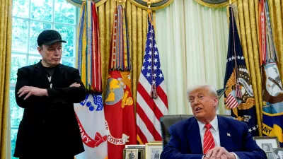 FILE PHOTO: U.S. President Donald Trump and Elon Musk attend a press conference in the Oval Office of the White House in Washington, D.C., U.S., May 30, 2025. REUTERS/Nathan Howard/File Photo