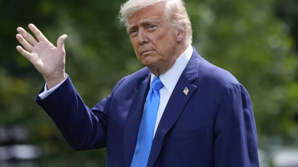 President Donald Trump walks from the Oval Office before departing on Marine One from the South Lawn of the White House, Friday, June 6, 2025, in Washington. (AP Photo/Alex Brandon)