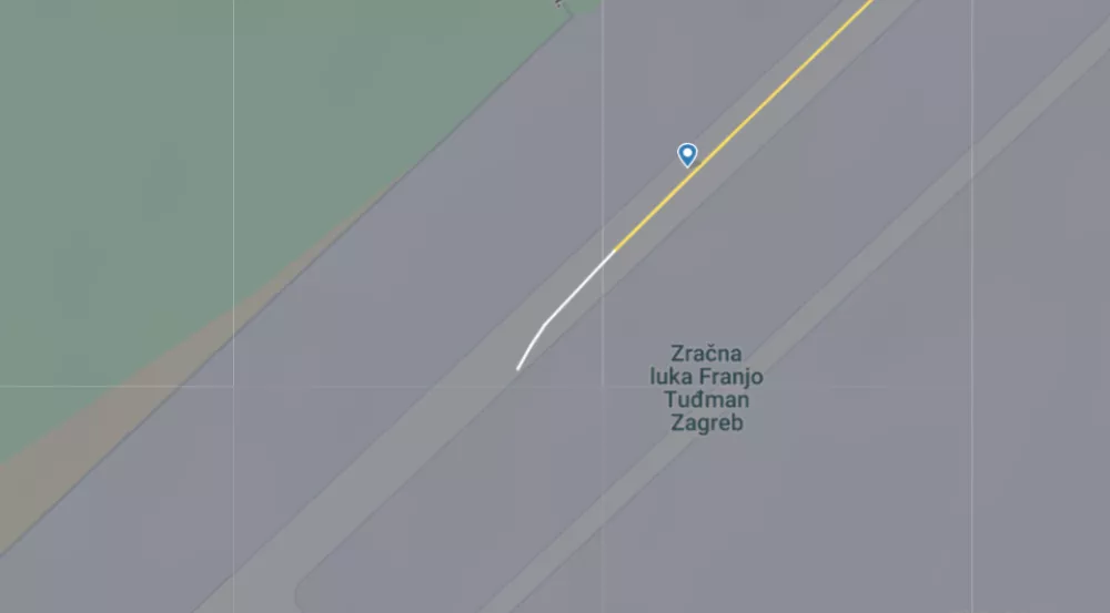 Letalo Zagreb Foto: Zajem zaslona/FlightRadar24