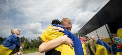 Ukrainian prisoners of war (POWs) are seen after a swap, amid Russia's attack on Ukraine, at an unknown location in Ukraine, in this handout picture released June 9, 2025. Ukrainian Presidential Press Service/Handout via REUTERS ATTENTION EDITORS - THIS IMAGE HAS BEEN SUPPLIED BY A THIRD PARTY.