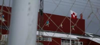 FILED - 09 February 2025, Greenland, Ilulissat: A goal can be seen in the snow on the soccer pitch in the Greenlandic town of Ilulissat. Member associations of the confederation for North and central America and the Caribbean (CONCACAF) have unanimously rejected Greenland's membership application, the body said in a statement on Monday. Photo: Steffen Trumpf/dpa