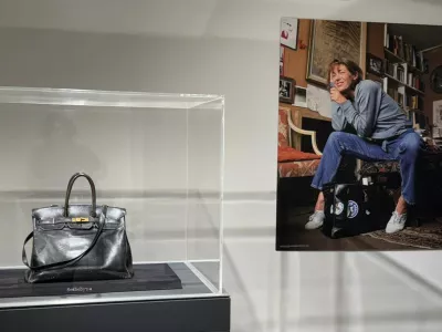 June 9, 2025, New York, New York, USA: Jane Birkin's Original Hermes Birkin Bag, crafted nearly forty years ago by the esteemed French fashion house Hermes, this all-black leather prototype, now known as The Original Birkin, laid the foundation for what would become the most iconic and sought-after handbag in the world. seen during the press preview for Sotheby's Luxury Week June 2025 held at Sotheby's New York.,Image: 1008953565, License: Rights-managed, Restrictions:, Model Release: no