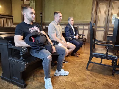 Žarko Mijatović, Jasmin &Scaron;ljivar, Milan Stojinović (od leve proti desni)
