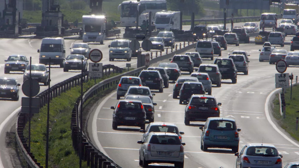 - Gneča na avtocesti Ljubljana Koper  //FOTO: Jaka Adamič