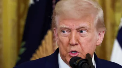 FILE PHOTO: U.S. President Donald Trump speaks before signing a resolution approved by Congress to rescind the EPA's 2023 approval of California's plans to require a rising number of zero-emission heavy-duty trucks, and another resolution on California's low-NOx, or low-nitrogen oxide, regulation for heavy-duty highway and off-road vehicles and engines, at the White House in Washington, D.C., U.S., June 12, 2025. REUTERS/Evelyn Hockstein/File Photo