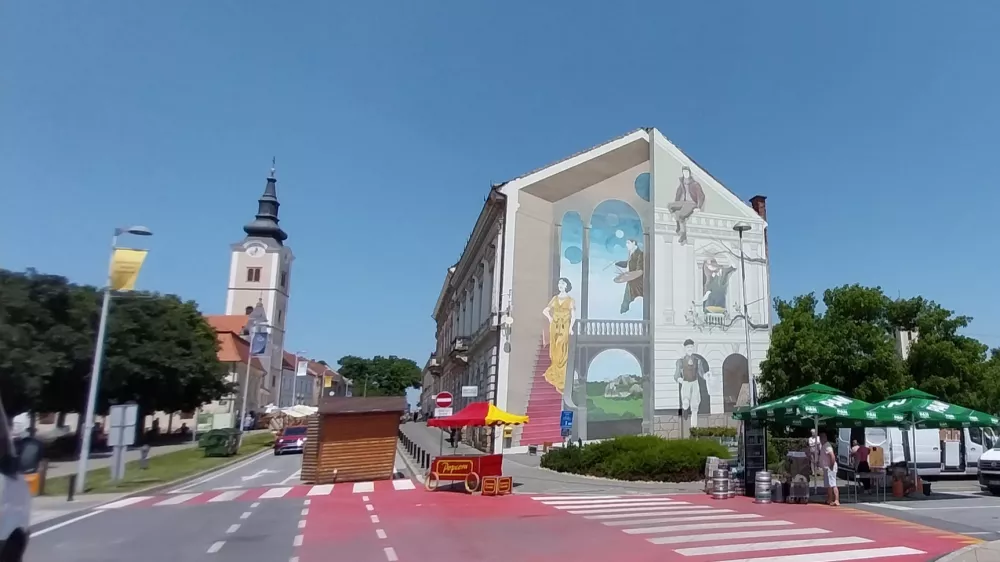 Mural, ki je poklon petim izjemnim Križevčanom. 