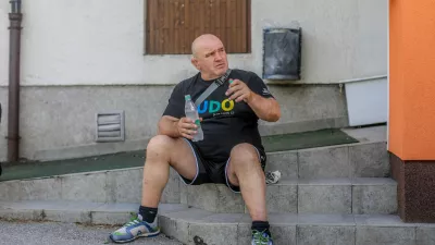 22.08.2016 Laze v Tuhinjski dolini.trener celjskega kluba Sankaku in strokovni direktor slovenske reprezentance Marjan Fabjan med obljubljenim romanjem med Lopato in Brezjem.foto: Bojan Velikonja