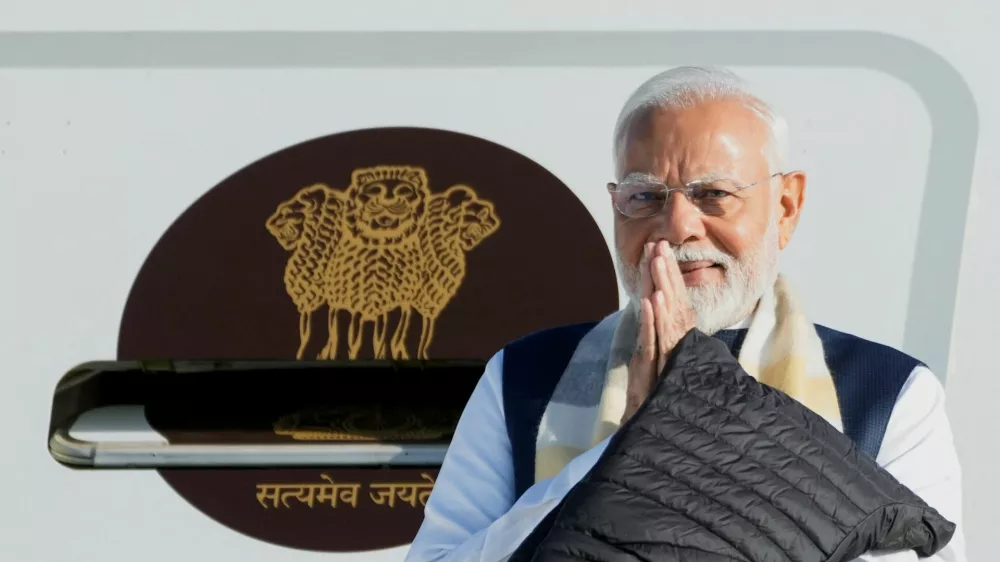 India's Prime Minister Narendra Modi arrives for the G7 Leaders' Summit held at the Rocky Mountain resort village of Kananaskis, at Calgary International Airport in Calgary, Alberta, Canada, June 16, 2025. REUTERS/Todd Korol/Pool