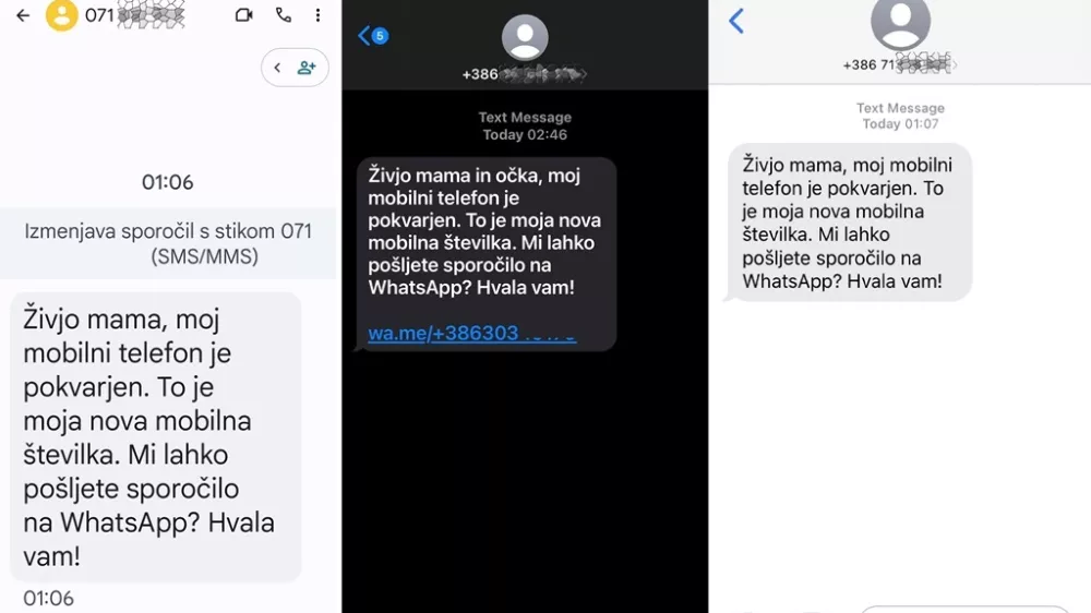 Gre za prevaro prek SMS-sporočil, ki jih goljufi v imenu otrok po&scaron;iljajo star&scaron;em.