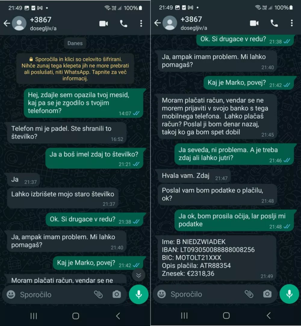 Gre za prevaro prek SMS-sporočil, ki jih goljufi v imenu otrok po&scaron;iljajo star&scaron;em.