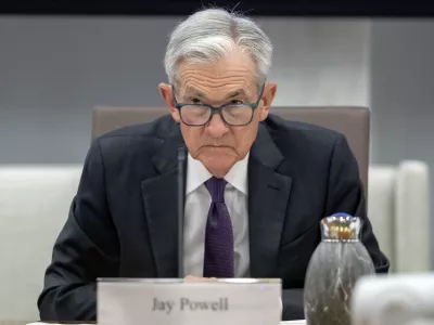 Federal Reserve Chairman Jerome Powell listens during an open meeting of the Board of Governors at the Federal Reserve on Wednesday, June 25, 2025, in Washington. (AP Photo/Mark Schiefelbein)