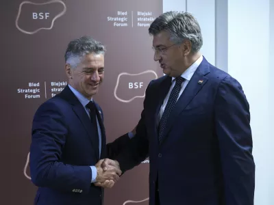 Robert Golob, Andrej Plenkovič- 28.08.2023 - Strate&scaron;ki forum Bled //FOTO: Jaka Gasar