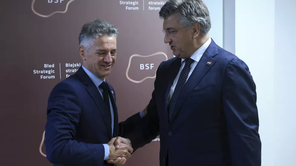 Robert Golob, Andrej Plenkovič- 28.08.2023 - Strate&scaron;ki forum Bled //FOTO: Jaka Gasar