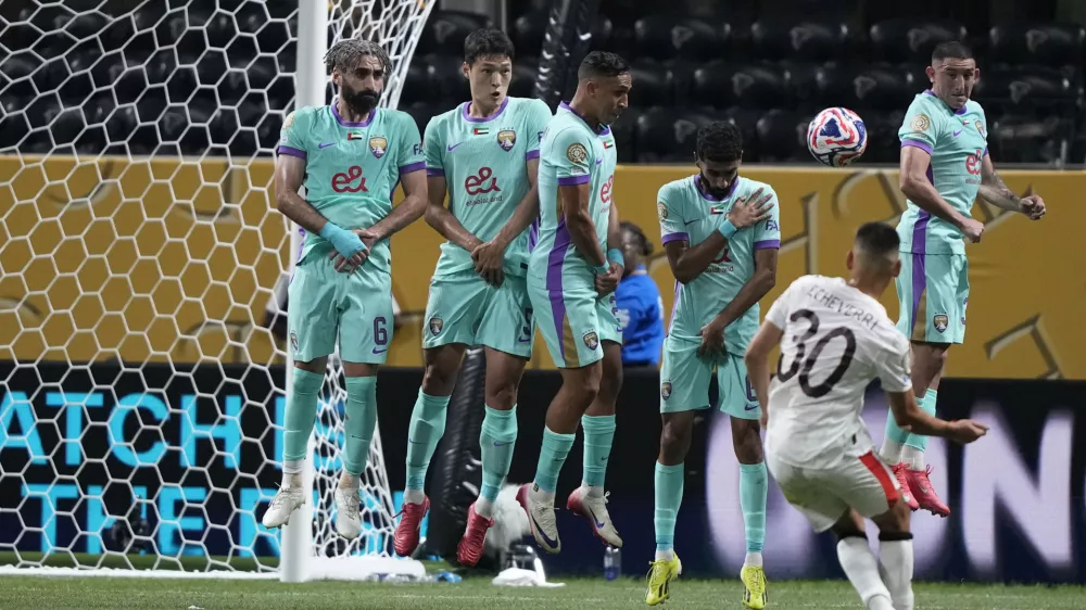 Manchester City's Claudio Echeverri (30) scores his side's second goal against Al Ain during the Club World Cup Group G soccer match between Manchester City and Al Ain in Atlanta, Sunday, June 22, 2025. (AP Photo/Brynn Anderson)
