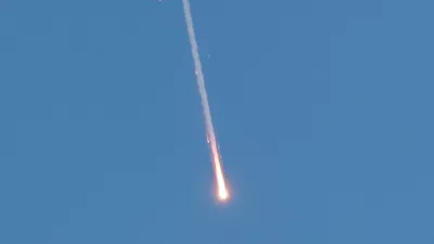 A missile launched from Iran towards Israel is seen from Tubas, amid the Iran-Israel conflict, in the Israeli-occupied West Bank, June 24, 2025. REUTERS/Raneen Sawafta