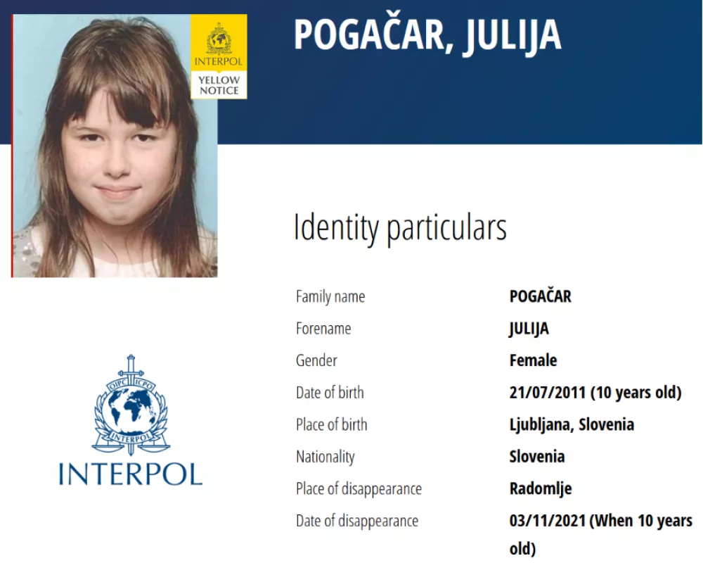 Iskanje pogre&scaron;ane Julije. Vir: Policija