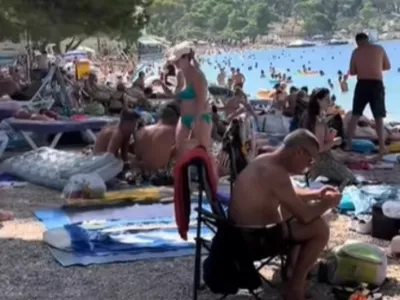 Makarska plaža gneča Foto: Zajem zaslona/TikTok