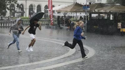 Nevihta v Ljubljani, Pre&scaron;ernov trg&nbsp;PREGLED LETA 2024FOTO: LUKA CJUHA