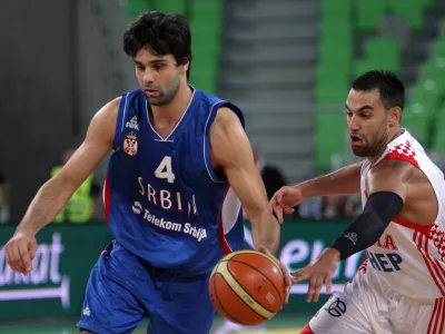 Teodosič Milo&scaron;- Adecco pokal EX YU v ko&scaron;arki Hrva&scaron;ka - Srbija  //FOTO: Luka Cjuha