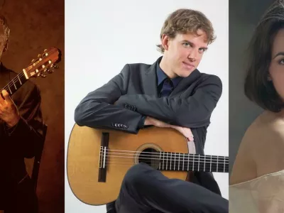 Tomaž Rajterič, Timotej Kosovinc in Critina Basili, mojstri svojih in&scaron;trumentov, bodo skupaj nastopili na tradicionalnem koncertu v Botaničnem vrtu, ki jih vsako poletje organizira Kosovinc. F osebni arhiv TK