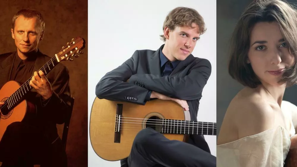 Tomaž Rajterič, Timotej Kosovinc in Critina Basili, mojstri svojih in&scaron;trumentov, bodo skupaj nastopili na tradicionalnem koncertu v Botaničnem vrtu, ki jih vsako poletje organizira Kosovinc. F osebni arhiv TK