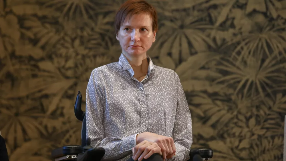 mag. Mateja Toman, predsednica Dru&scaron;tva distrofikov Slovenije- 23.02.2023 &ndash; Dan redkih bolezni - posvet o pomenu enakopravne obravnave bolnikov in pravici do pravočasne diagnoze, ki ga ob svetovnem dnevu redkih bolezni (28. 2.) pripravlja Združenje za redke bolezni Slovenije v sodelovanju s podjetjem Aetas; //FOTO: Luka Cjuha / Foto: Luka Cjuha