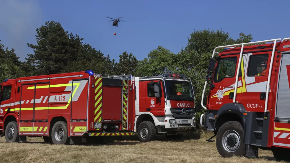 - 18.07.2024 - Požar na Krasu - Komen, &Scaron;krbina, Lipa - ogenj, ognjeni zublji, ga&scaron;enje, gasilci  //FOTO: Jaka Gasar