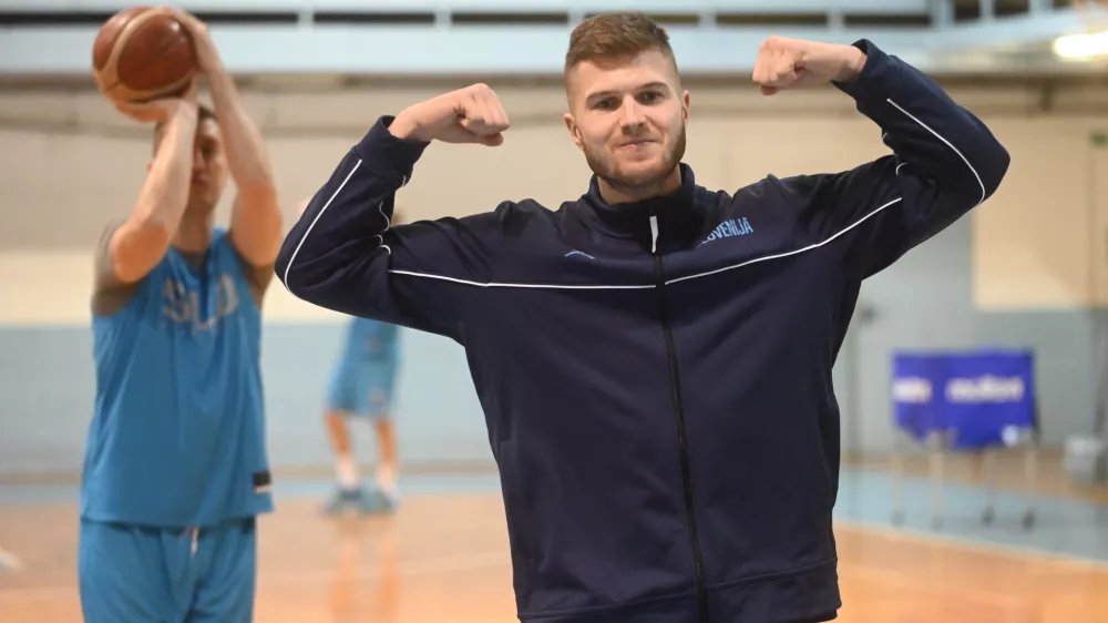 Edo Murić- 08.11.2022 &ndash; slovenska ko&scaron;arkarska reprezentanca - trening - priprave na novi dve kvalifikacijski tekmi z Izraelci in Nemci za svetovno prvenstvo leta 2023 //FOTO: Nik Erik Neubauer