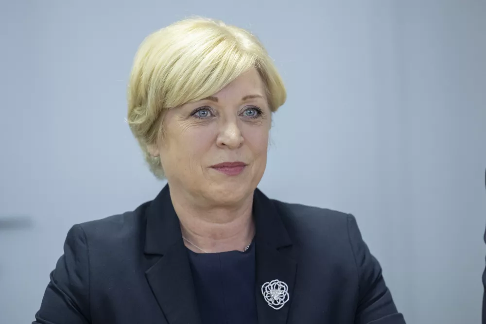 Ljubljana, Drzavna volilna komisija.Vlozitev kandidatne liste za volitve v Evropski parlament stranke SDS na Drzavno volilno komisijo.Kandidatka Romana Tomc.