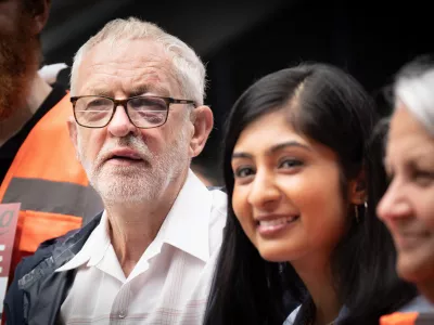 PA via ReutersFormer Labour Party leader, Jeremy Corbyn M.P. (left) and Zarah Sultana, MP for Coventry South on the picket line outside London Euston train station. Picture date: Thursday August 18, 2022.No Use UK. No Use Ireland. No Use Belgium. No Use France. No Use Germany. No Use Japan. No Use China. No Use Norway. No Use Sweden. No Use Denmark. No Use Holland. No Use Australia.