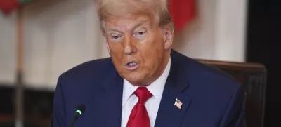 President Donald Trump speaks during a lunch with African leaders in the State Dining Room of the White House, Wednesday, July 9, 2025, in Washington. (AP Photo/Evan Vucci)