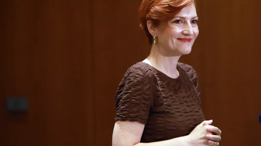 10.07.2025 - nadaljevanje seje DZ, na kateri bodo poslanci na predlog opozicije obravnavali interpelacijo ministrice za kulturo Aste Vrečko;Asta VrečkoFoto: Tomaž Skale