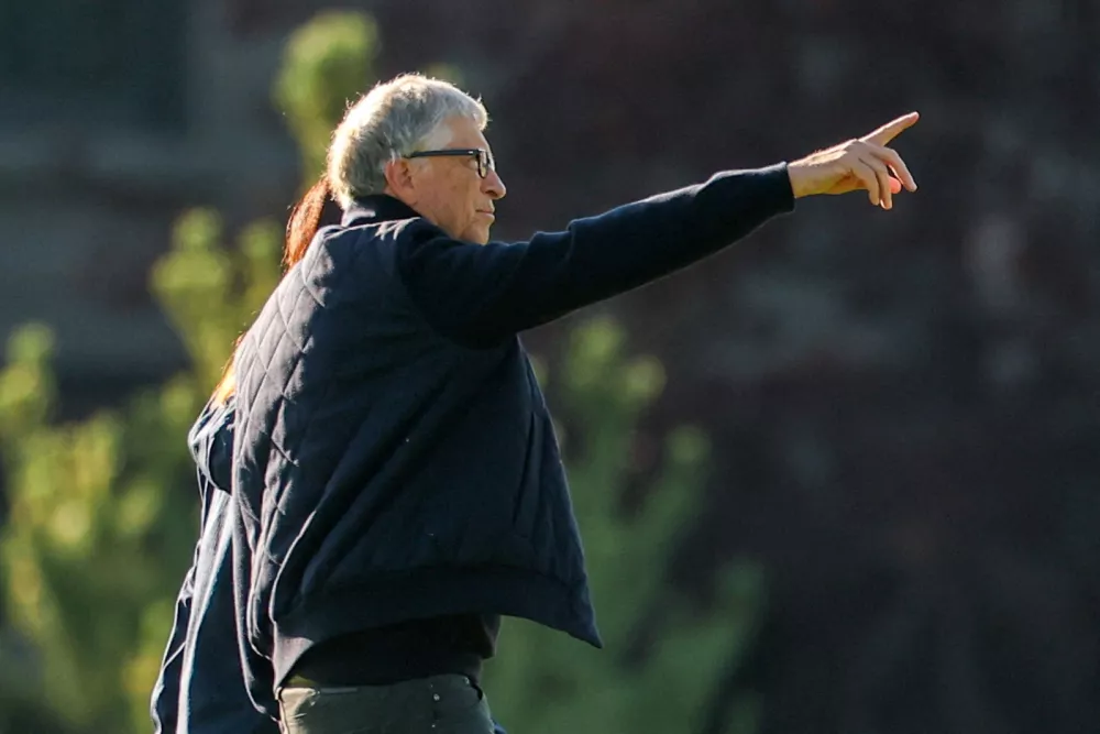 Bill Gates and Paula Hurd attend the Allen and Company Sun Valley Media and Technology Conference at The Sun Valley Resort in Sun Valley, Idaho, U.S., July 11, 2025. REUTERS/Brendan McDermid