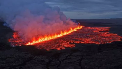 Lava emerges through a fissure following a volcano eruption near Grindavik, Reykjanes, Iceland July 16, 2025. Hordur Kristleifsson via Civil Protection Of Iceland/Handout via REUTERS  THIS IMAGE HAS BEEN SUPPLIED BY A THIRD PARTY. NO RESALES. NO ARCHIVES. MANDATORY CREDIT   TPX IMAGES OF THE DAY