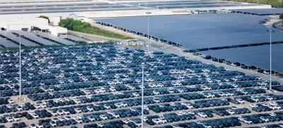 CHONGQING, CHINA - JULY 06: Rows of new energy electric vehicles for sale are seen parked at a vehicle distribution center of Chang'an Auto on July 6, 2025 in Chongqing, China. (Photo by Li Hongbo/VCG)No Use China.