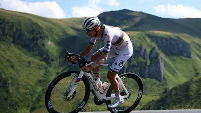 Cycling - Tour de France - Stage 12 - Auch to Hautacam - Auch, France - July 17, 2025 UAE Team Emirates XRG's Tadej Pogacar in action during Stage 12 REUTERS/Sarah Meyssonnier